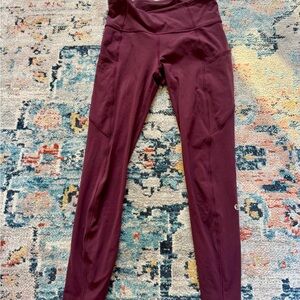 Lululemon Fast and Free Maroon Leggings Size 4